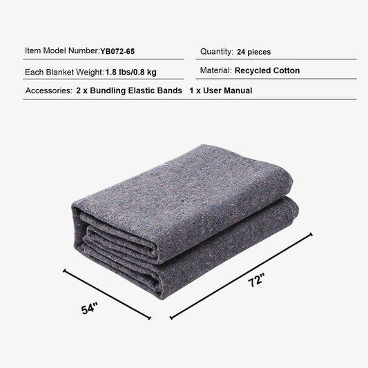 SucceBuy Recycled Cotton Moving Blankets For Furniture Protection