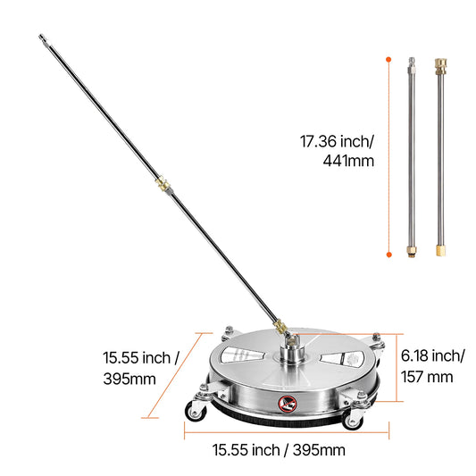 Vevor Pressure Washer Surface Cleaner With Four Wheels