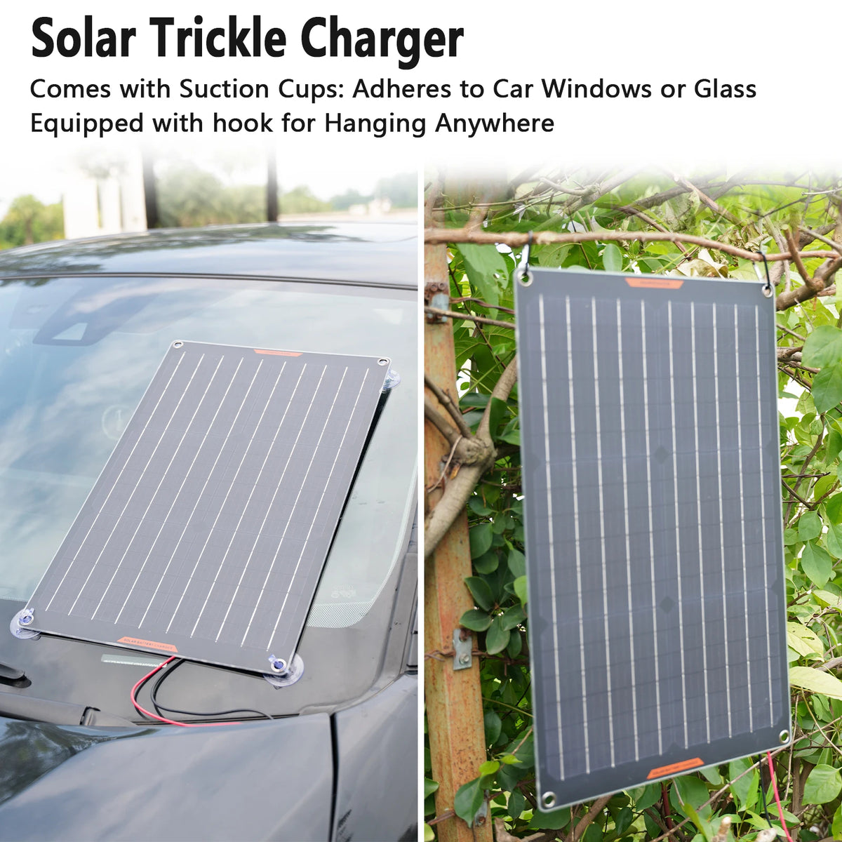 MHPOWOS 30W 12V Solar Battery Charger and Maintainer for Vehicles