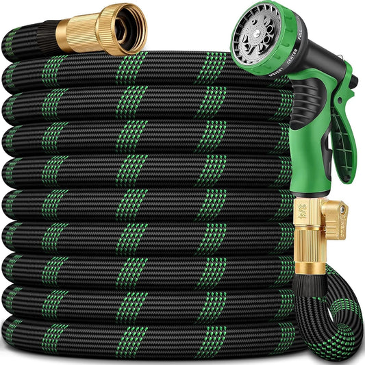 Flexible Garden Hose With 10 Spray Nozzles And Durable Build