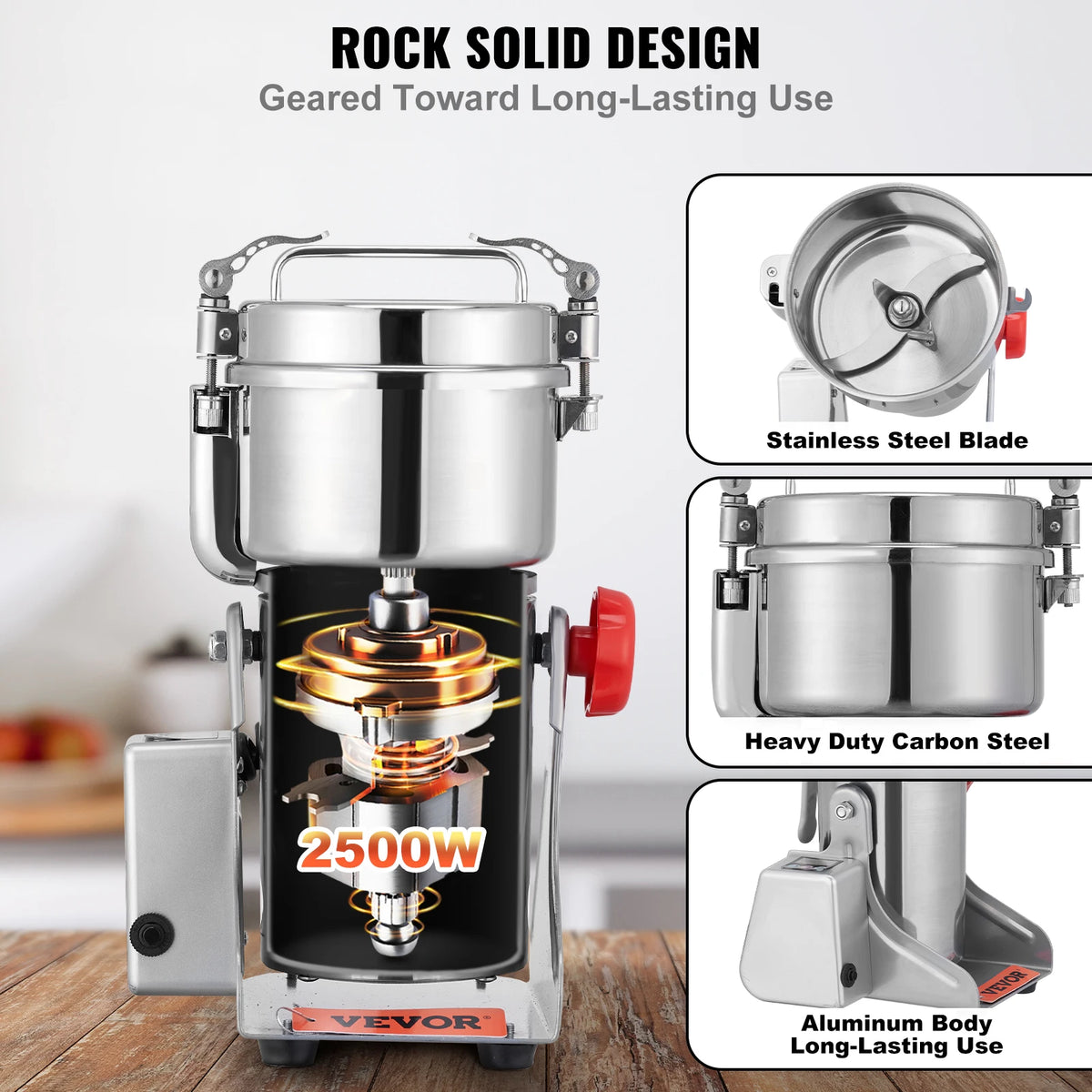 SucceBuy Commercial Electric Grain Mill and Spice Grinder