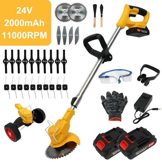 21V Cordless Brushless Multifunctional Grass Trimmer And Lawn Mower Tool