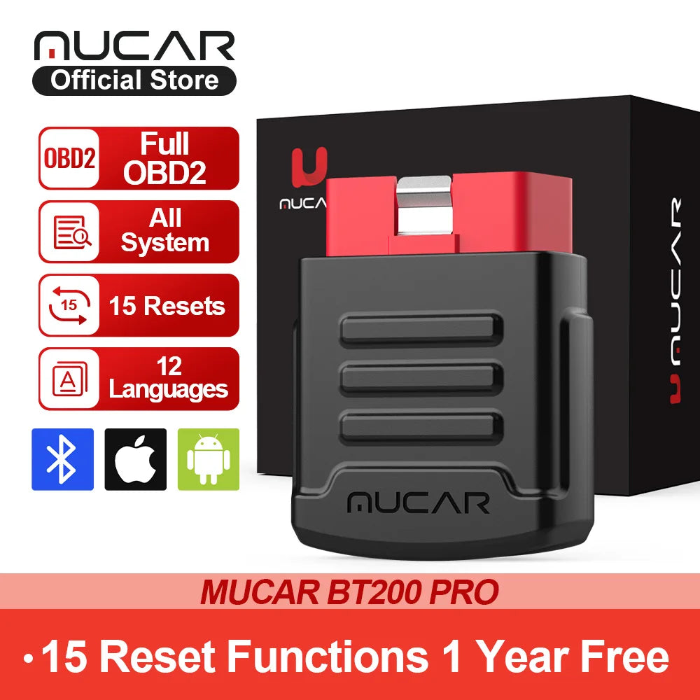 MUCAR BT200 OBD2 Bluetooth WiFi Automotive Diagnostic Scanner