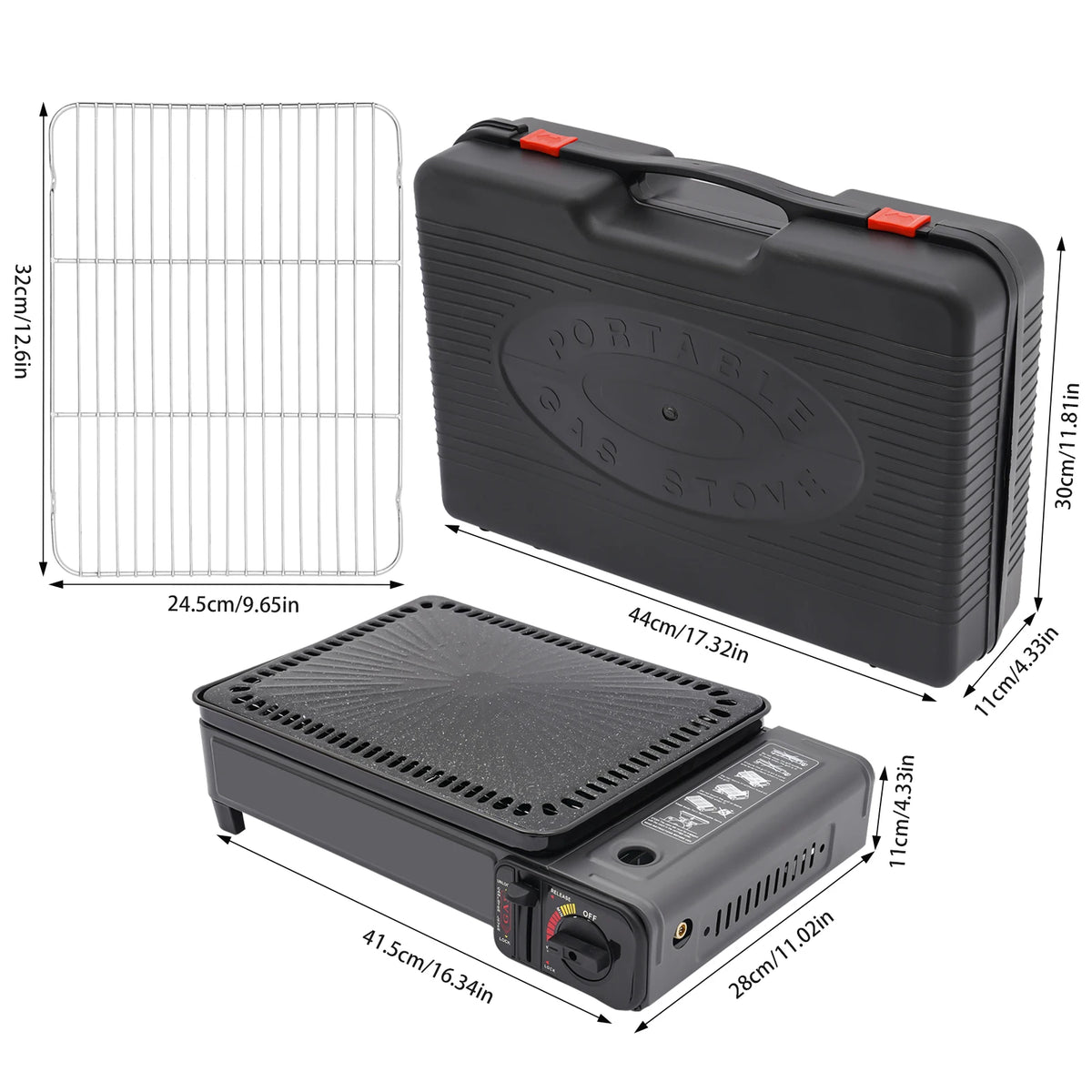 Portable Dual Fuel Gas Grill Stove With Piezo Ignition