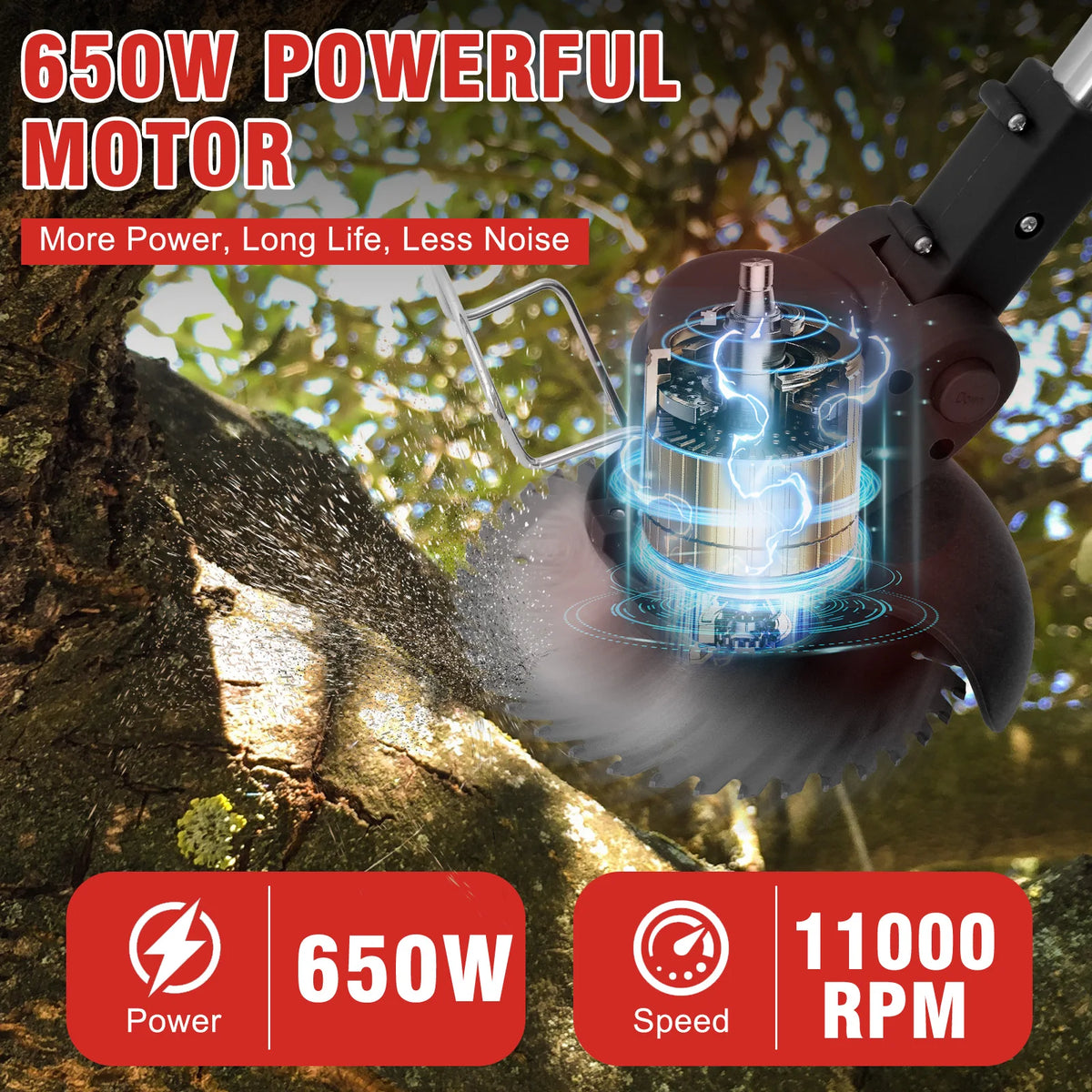 21V Cordless Brushless Multifunctional Grass Trimmer And Lawn Mower Tool