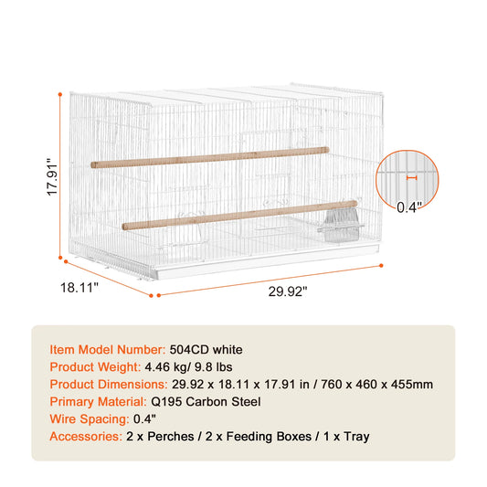 SucceBuy Divided Stackable Travel Bird Cage With Secure Doors