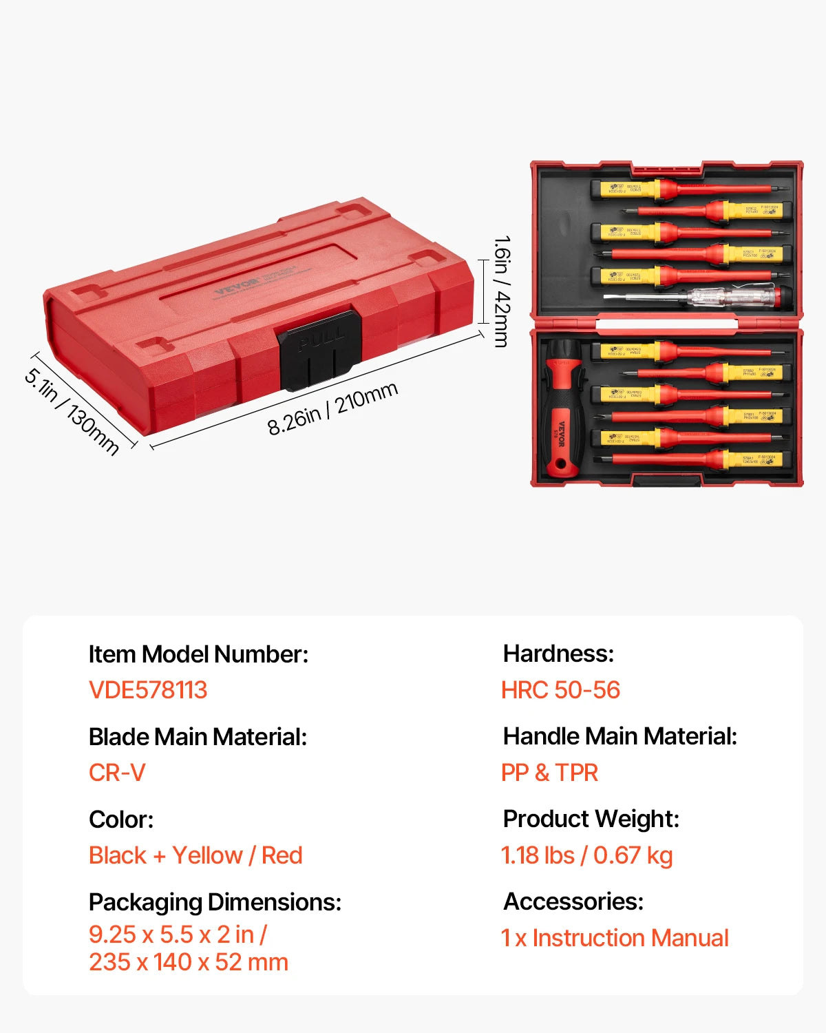 SucceBuy Professional 1000V Insulated Electrician Screwdriver Set