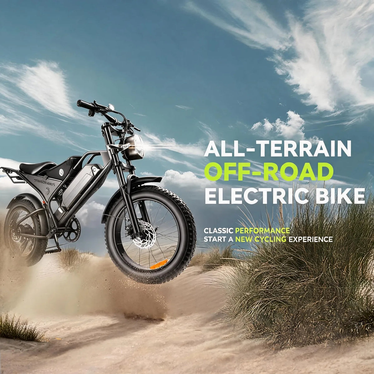 Singletrack Fat Tire Off Road Electric Bicycle With Suspension Fork