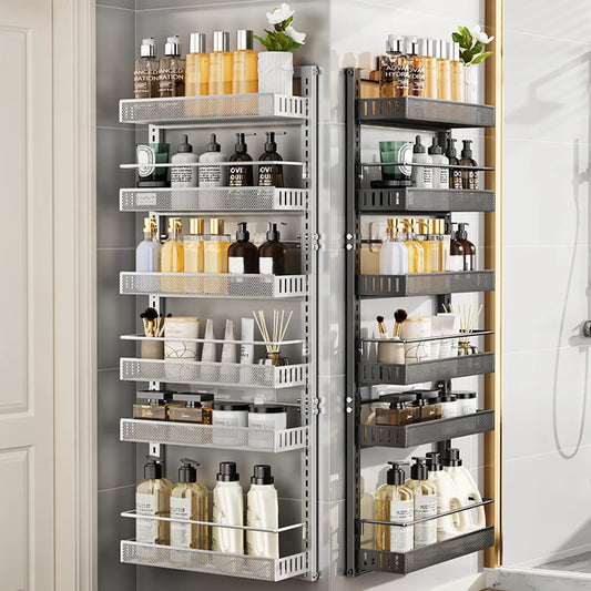 HiMiss Adjustable Six Tier Metal Pantry Spice Storage Rack