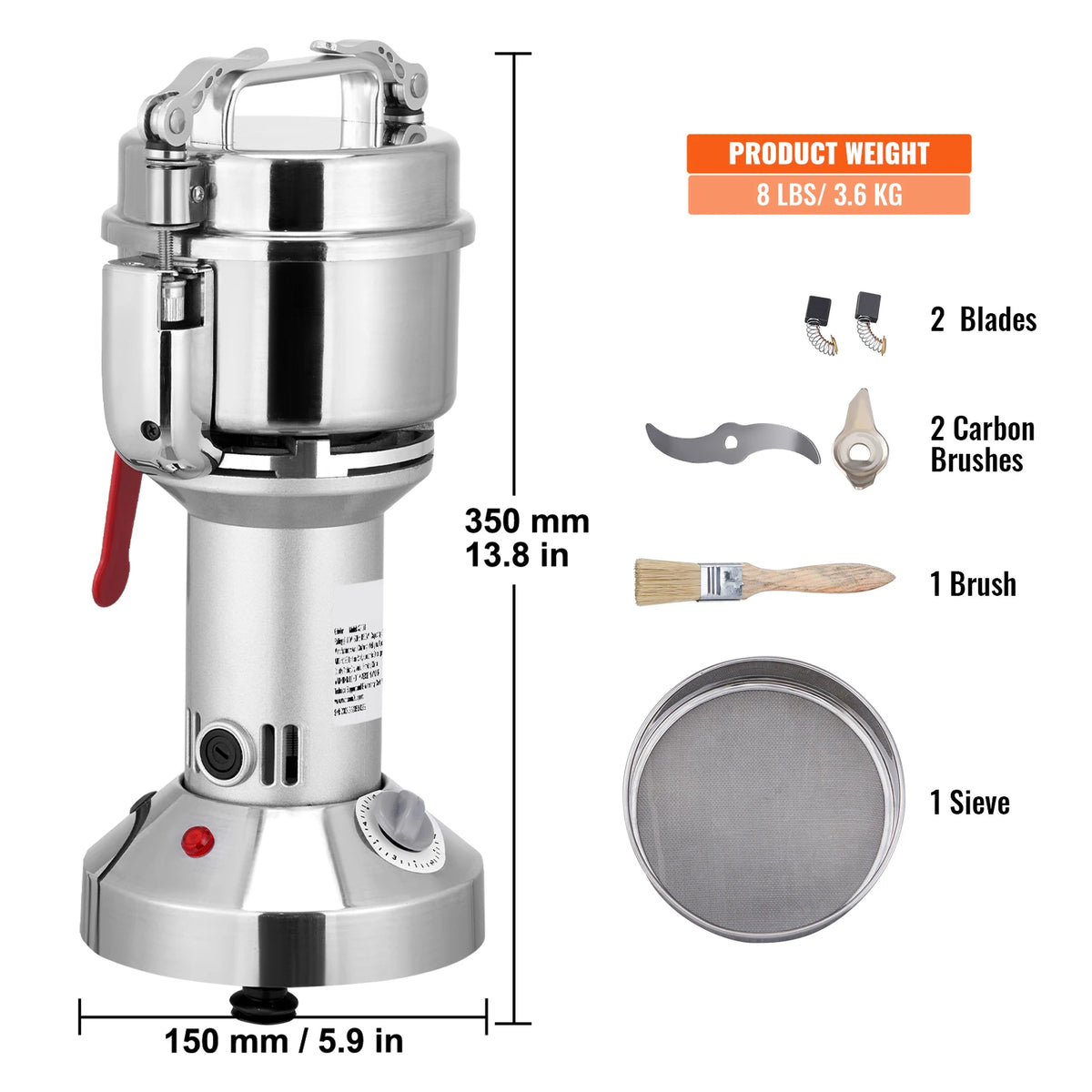 SucceBuy Commercial Electric Grain Mill and Spice Grinder