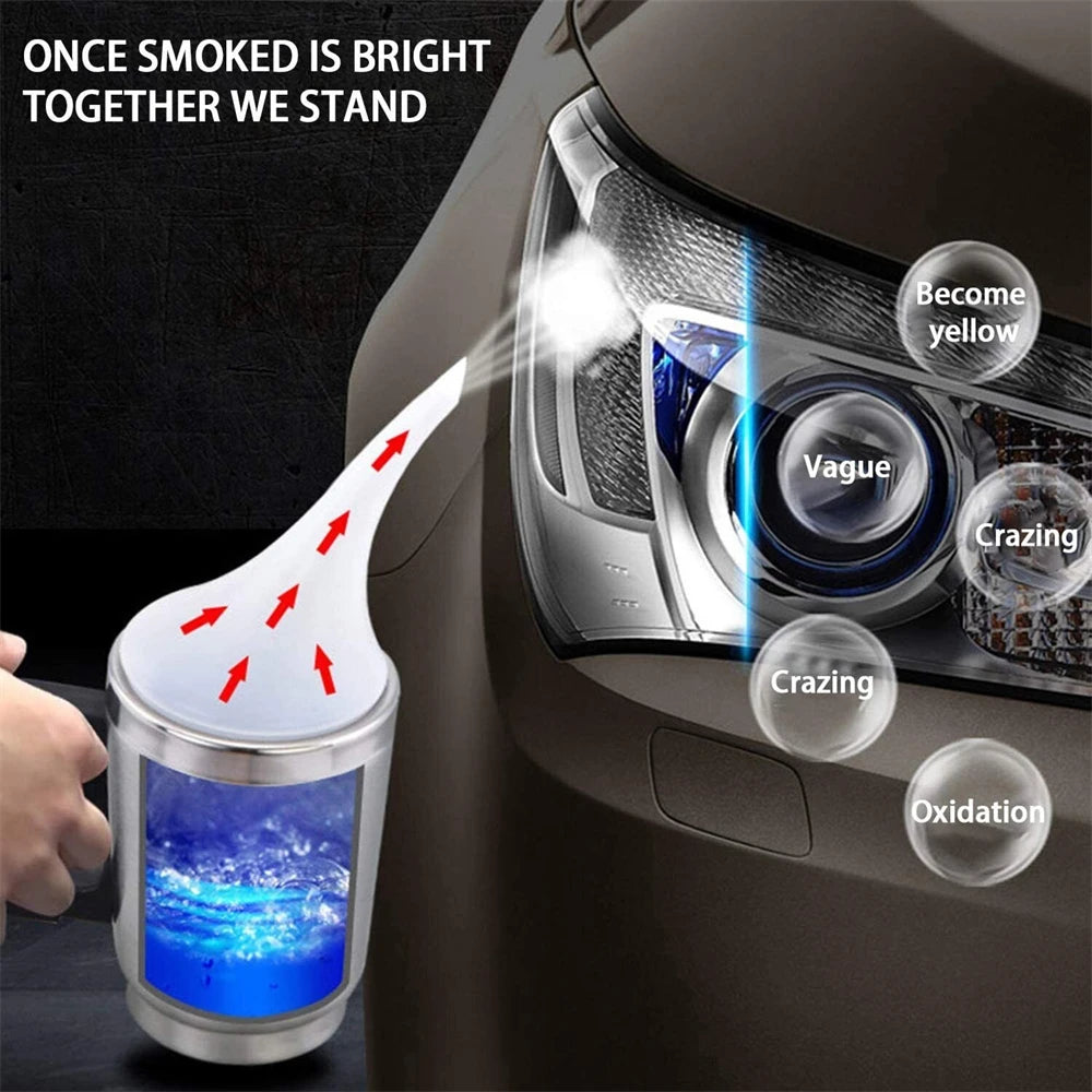 Headlight Restoration Kit With Polymer Polish And Cleaner