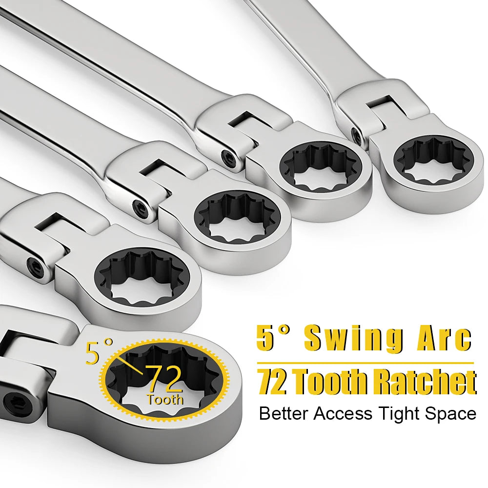Double End Ratchet Wrench Set for Garage and Home Repair