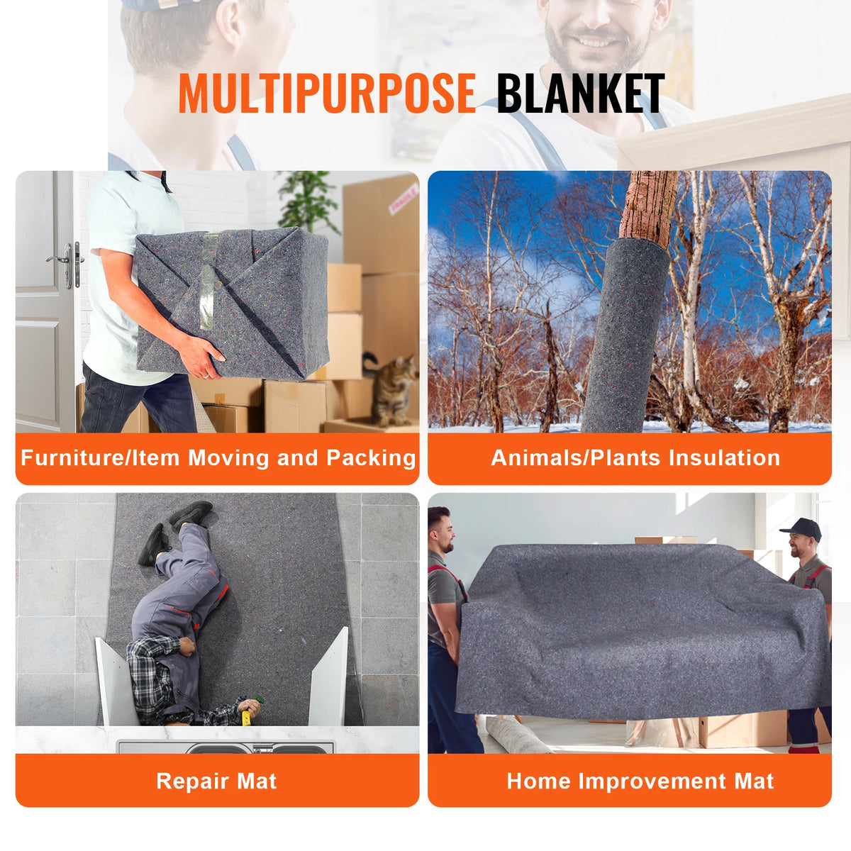 SucceBuy Recycled Cotton Moving Blankets For Furniture Protection