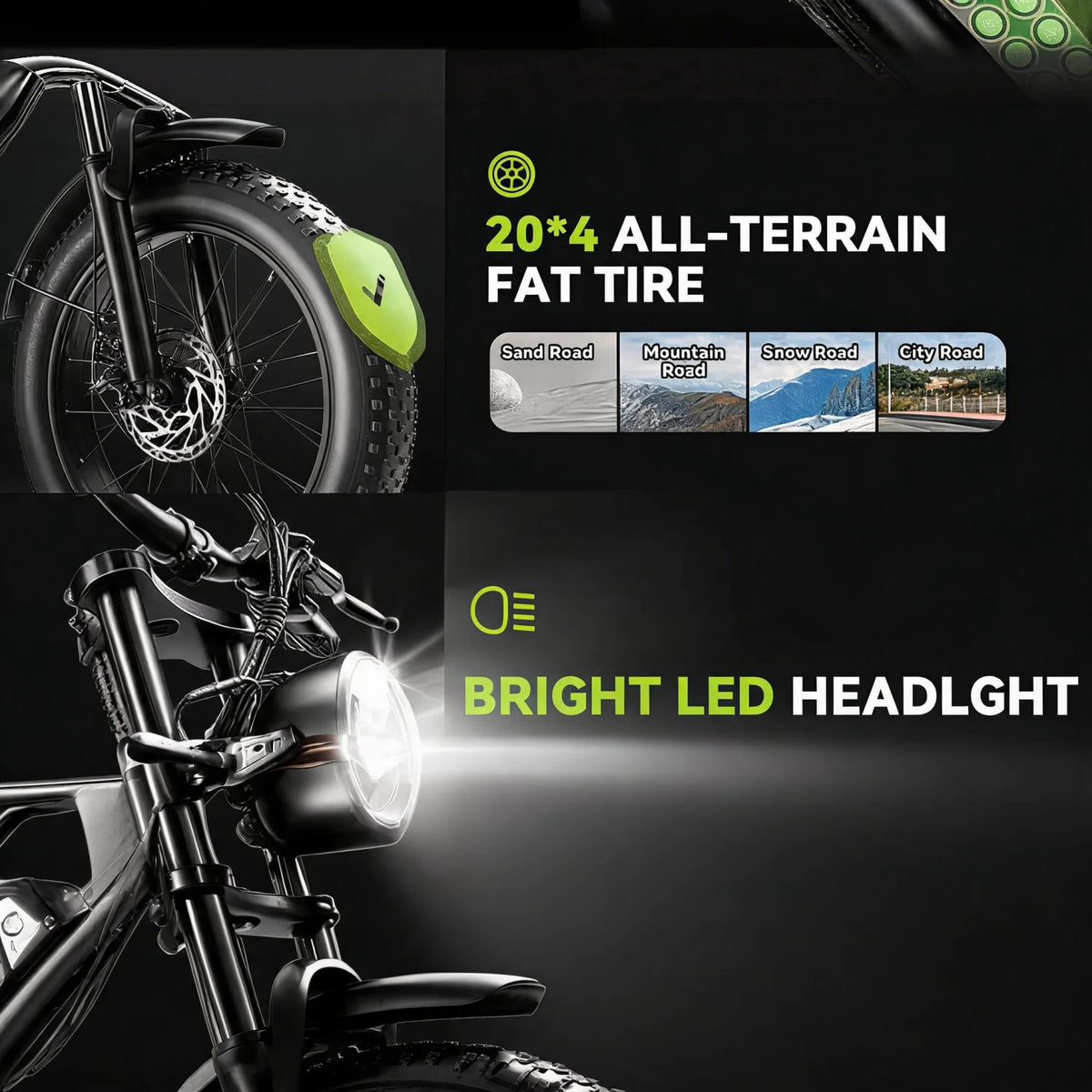 Singletrack Fat Tire Off Road Electric Bicycle With Suspension Fork