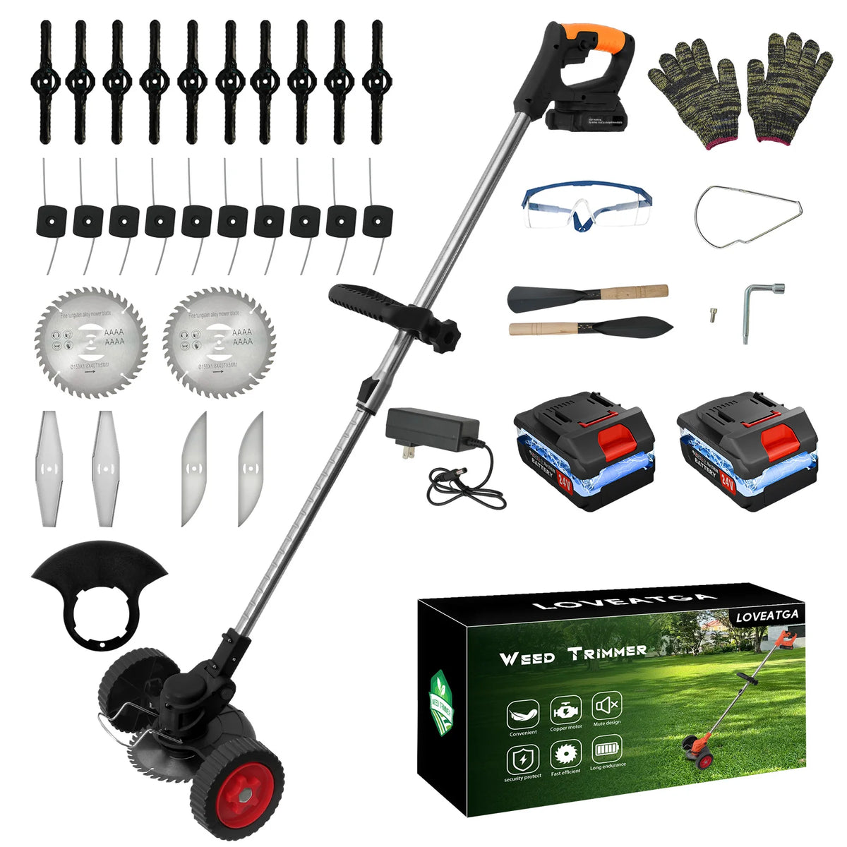 21V Cordless Brushless Multifunctional Grass Trimmer And Lawn Mower Tool