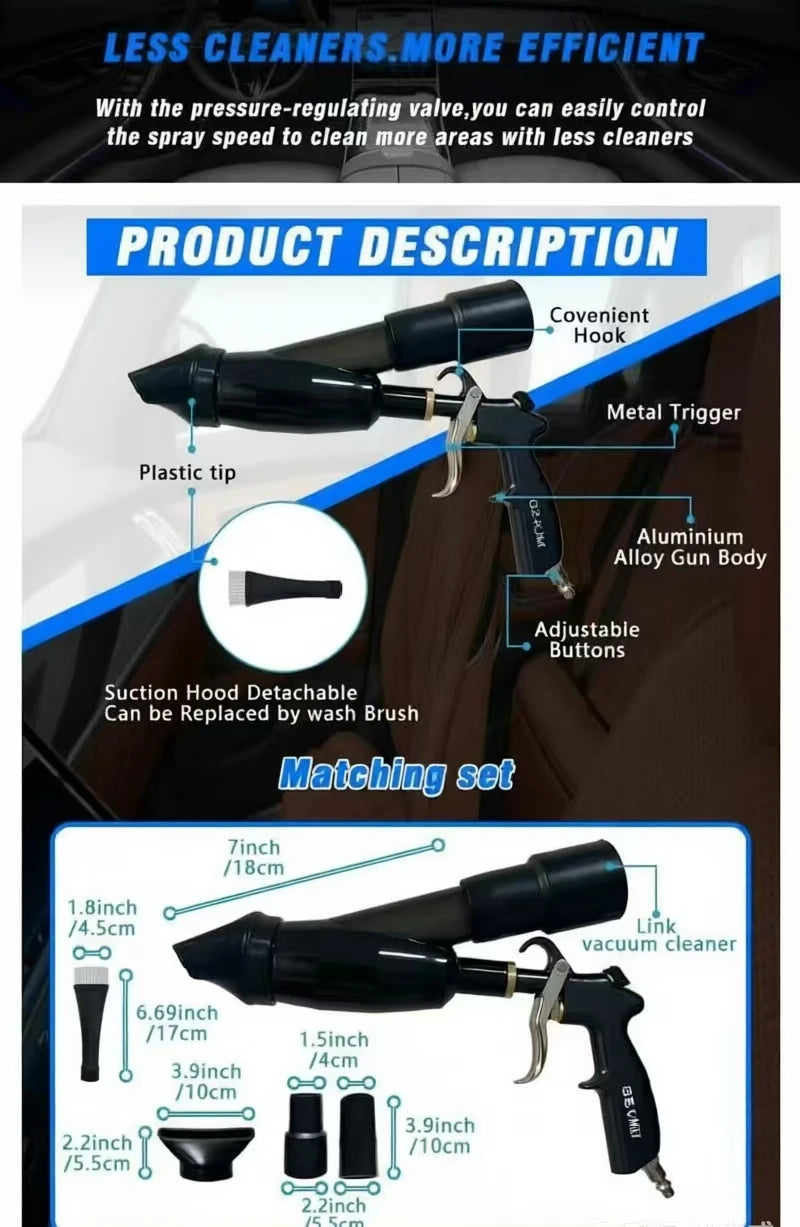 BIAOMEI Tornado Air Blow Gun for Car Interior Detailing