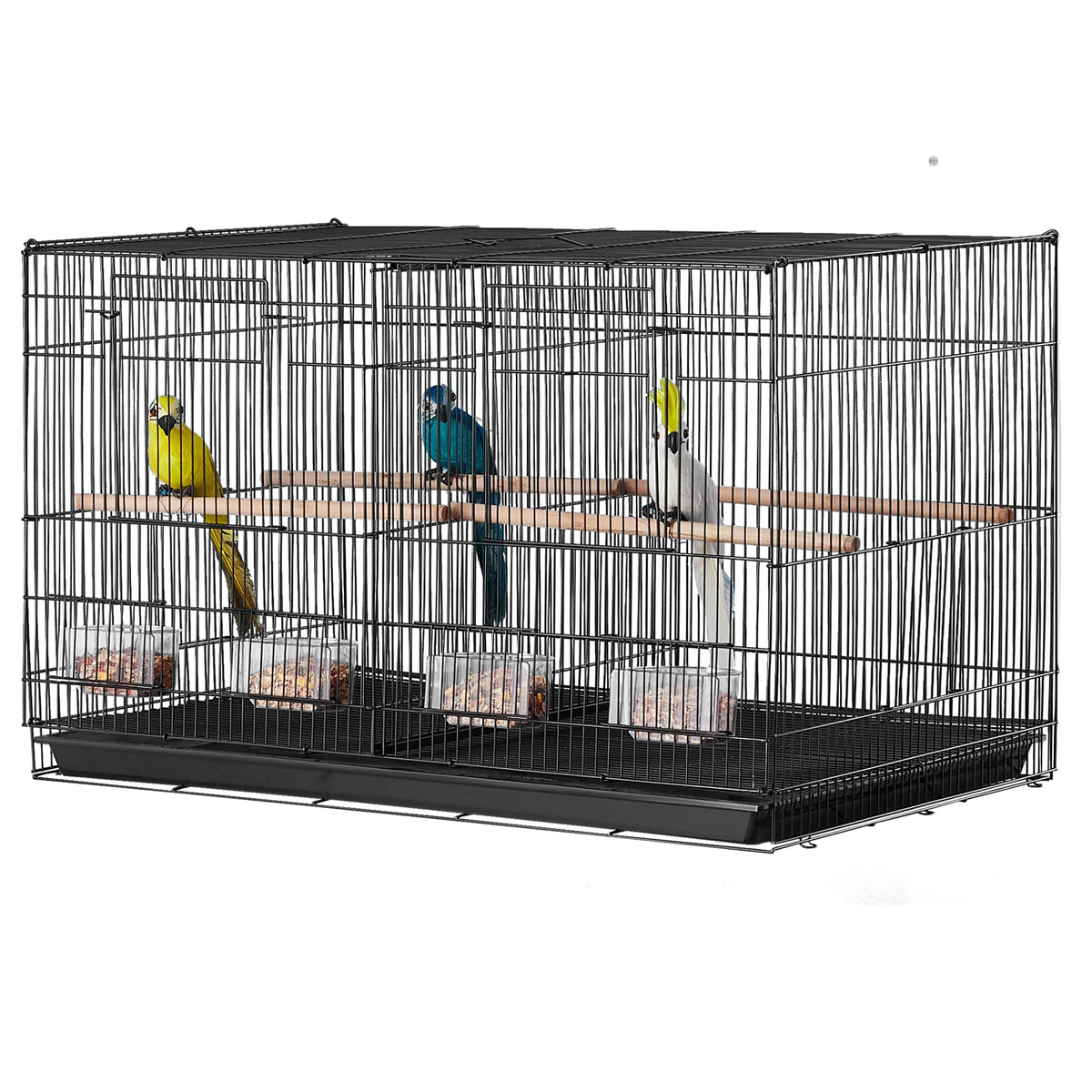 SucceBuy Divided Stackable Travel Bird Cage With Secure Doors