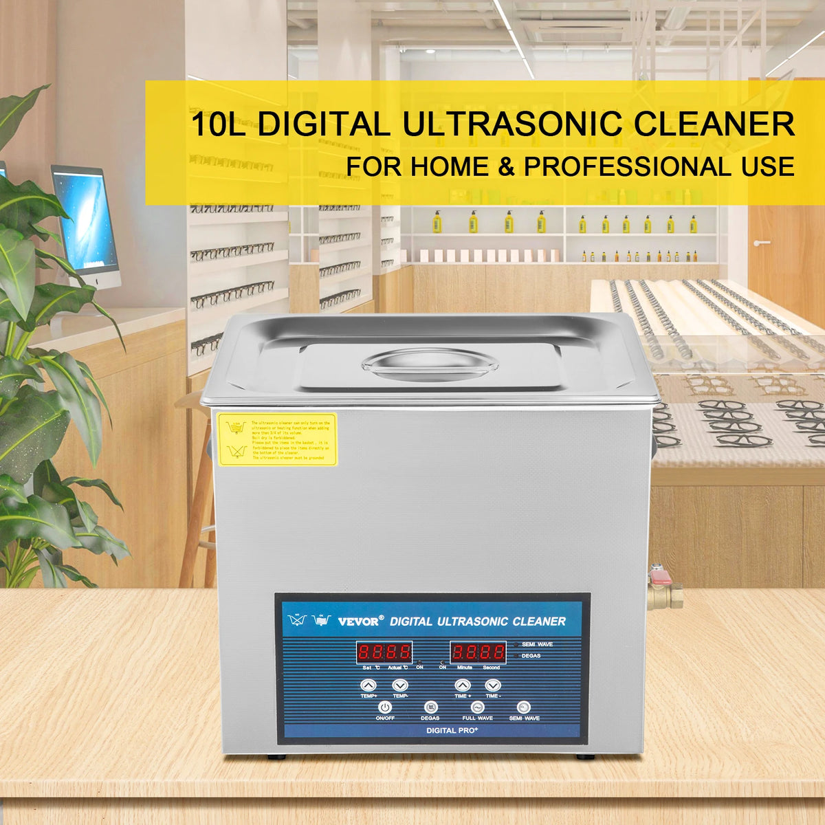 SucceBuy Dual Frequency Digital Ultrasonic Cleaner for Home Appliance Use