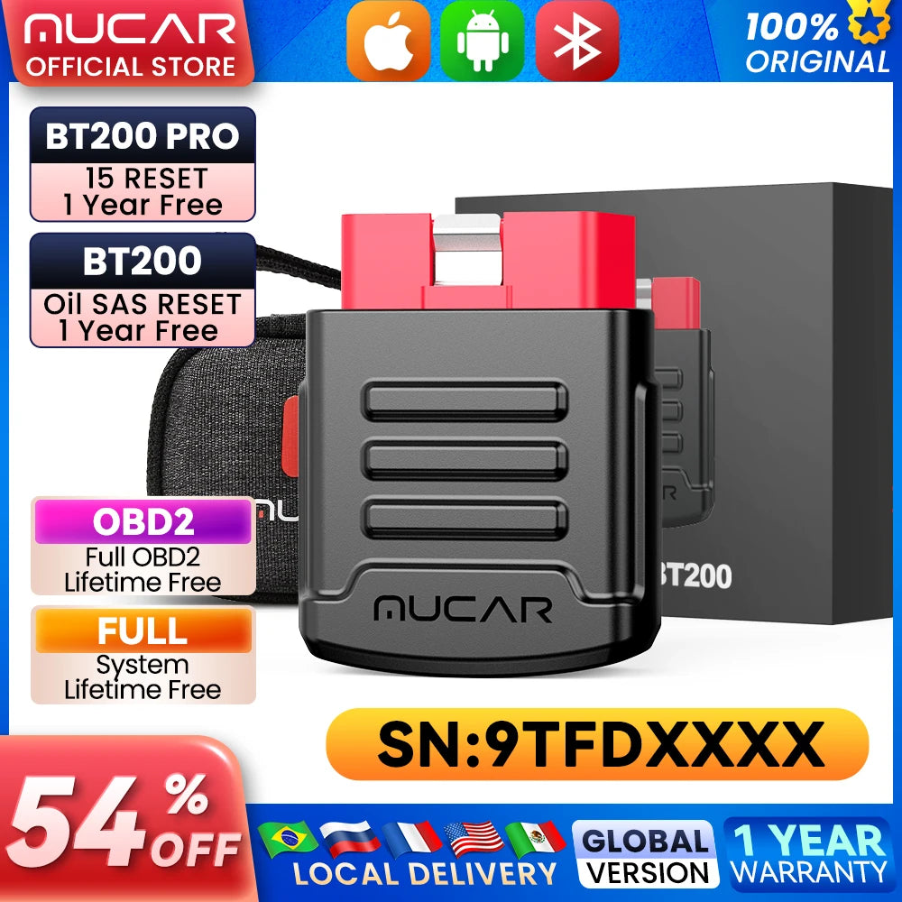 MUCAR BT200 OBD2 Bluetooth WiFi Automotive Diagnostic Scanner