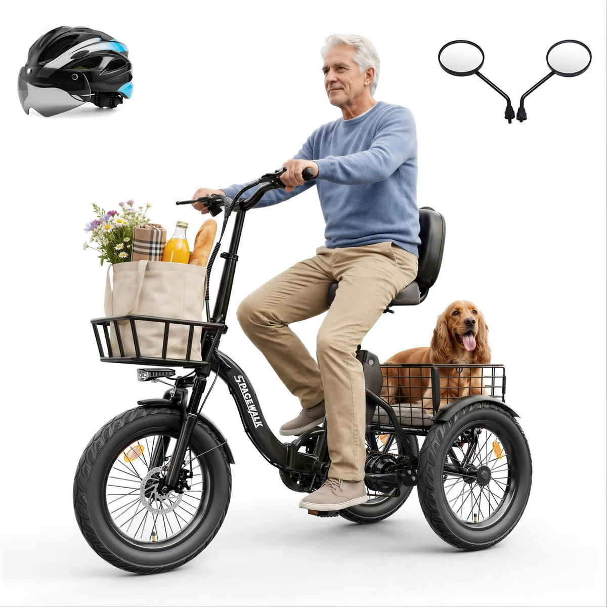 Spacewalk 1200W Peak Power Brushless Electric Trike With Basket