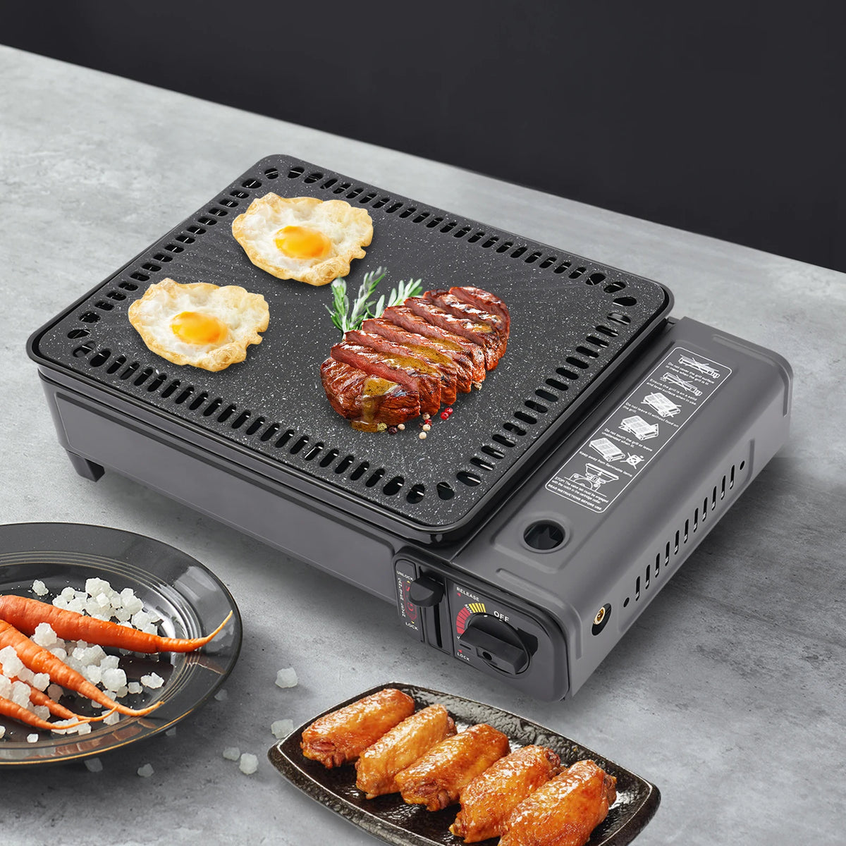 Portable Dual Fuel Gas Grill Stove With Piezo Ignition