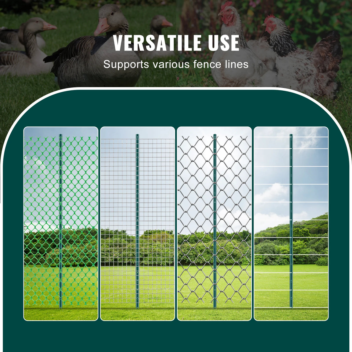 SucceBuy Heavy Duty Carbon Steel T Post Fence Stakes Outdoor
