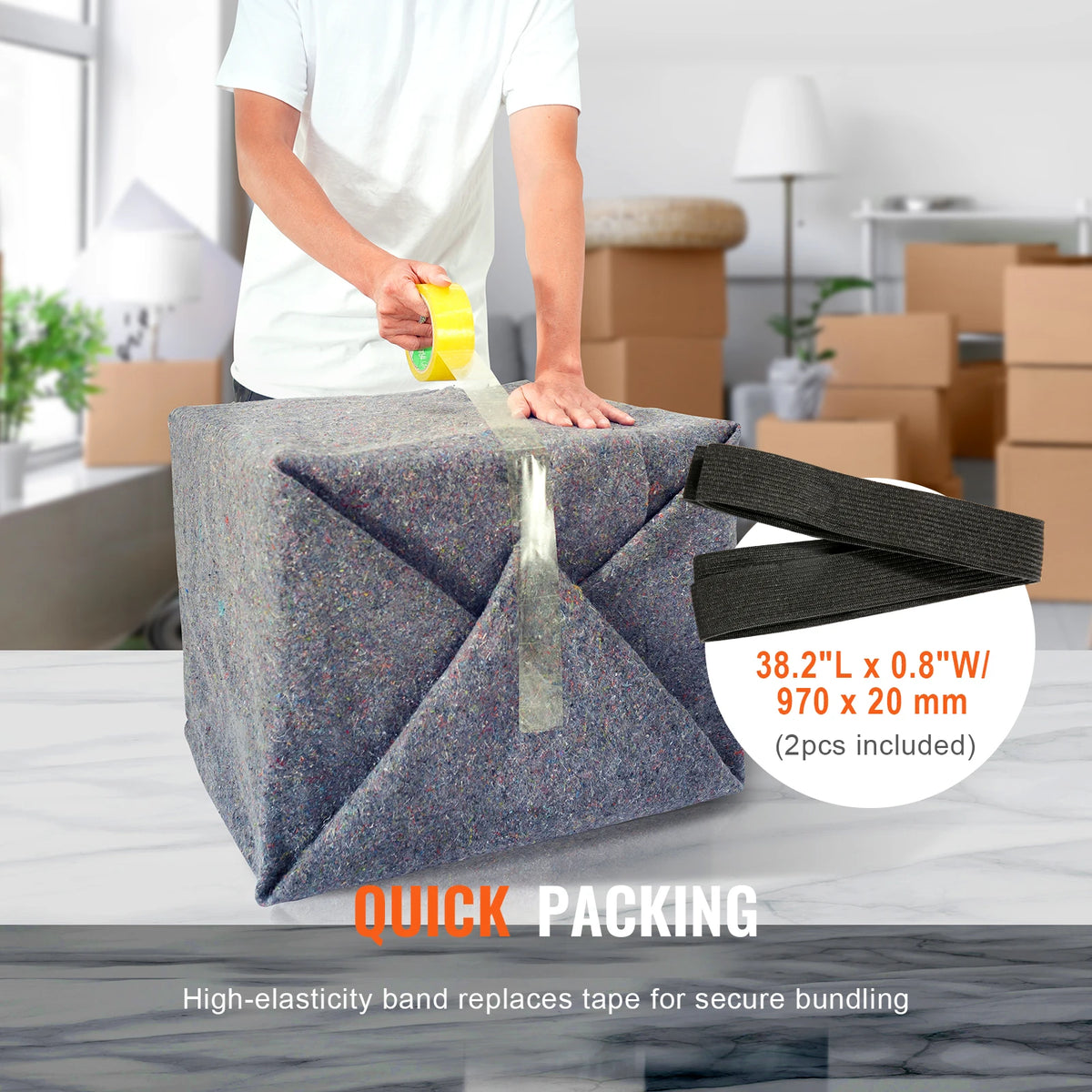 SucceBuy Recycled Cotton Moving Blankets For Furniture Protection