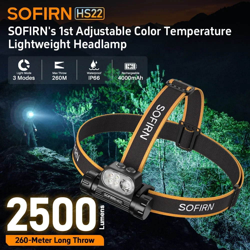Sofirn HS22 Adjustable Color Temperature LED Headlamp With Dual Switch